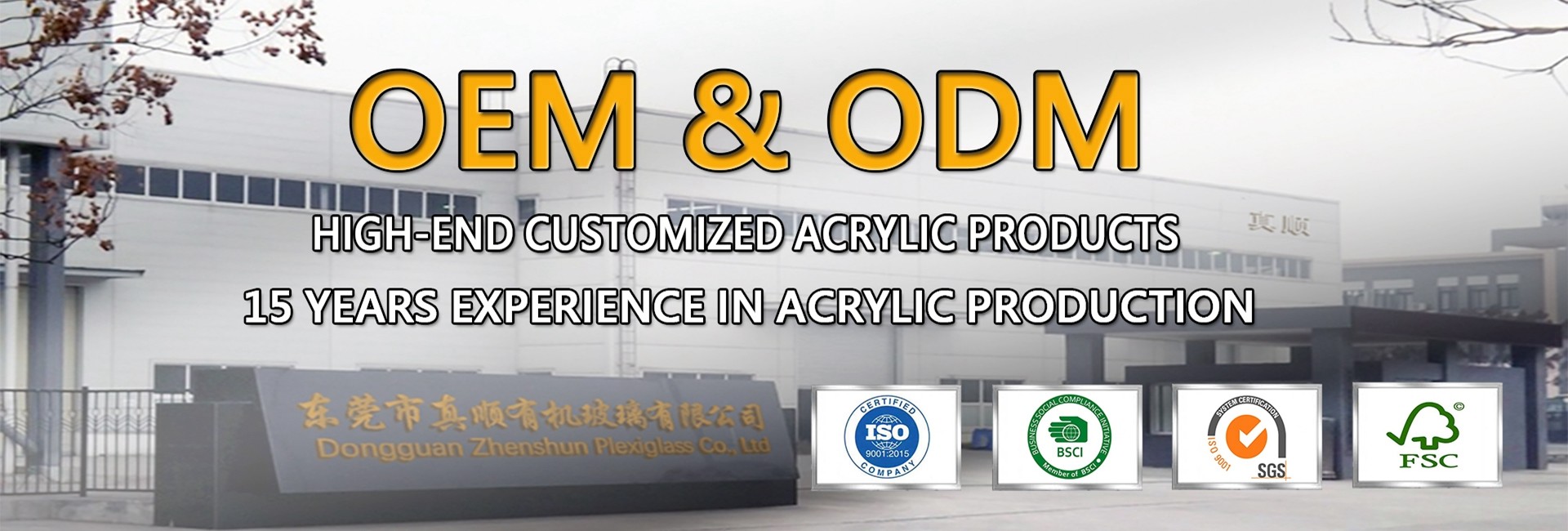 qualidade exposição acrílica fábrica